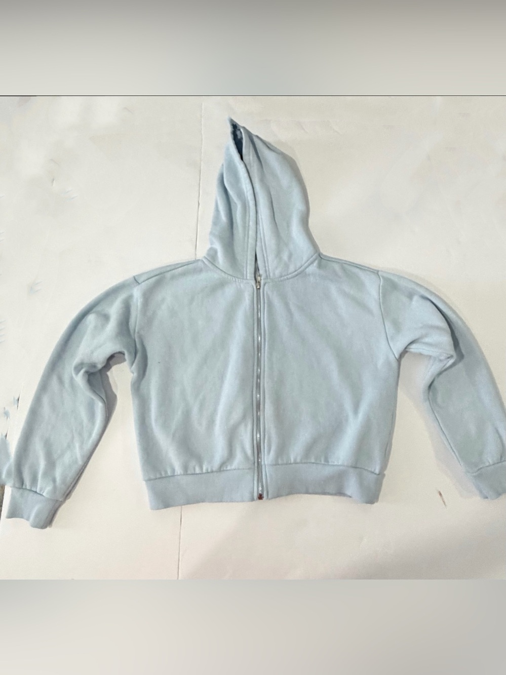 Forever 21 Kids Light Blue Fleece Lined Full Zip Hoodie Sweatshirt size 13/14